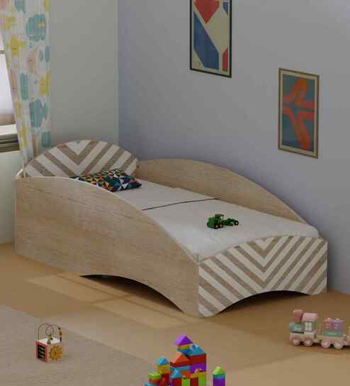 Loopy Loop Toddler Bed in Oak and White Stripes