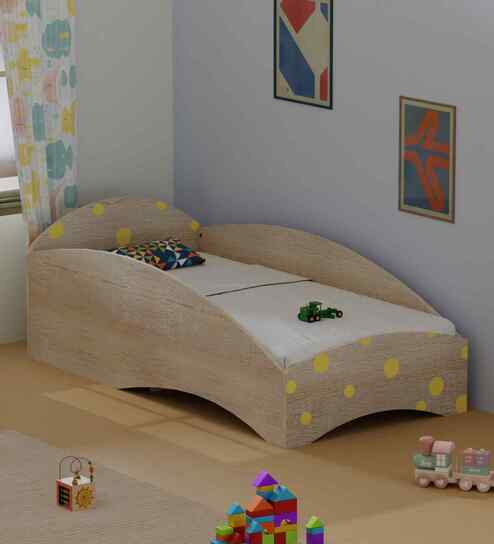 Loopy Loop Toddler Bed in Oak and Yellow Finish