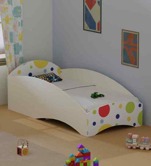 Loopy Loop Toddler Bed in White and Multicolor Finish