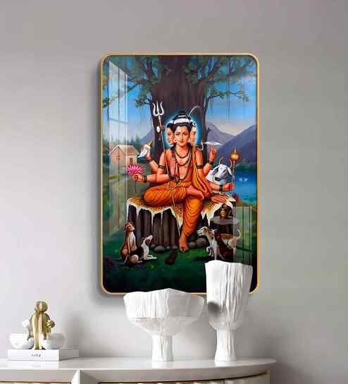 Lord Dattatreya MDF Wood Acrylic Wall Art
