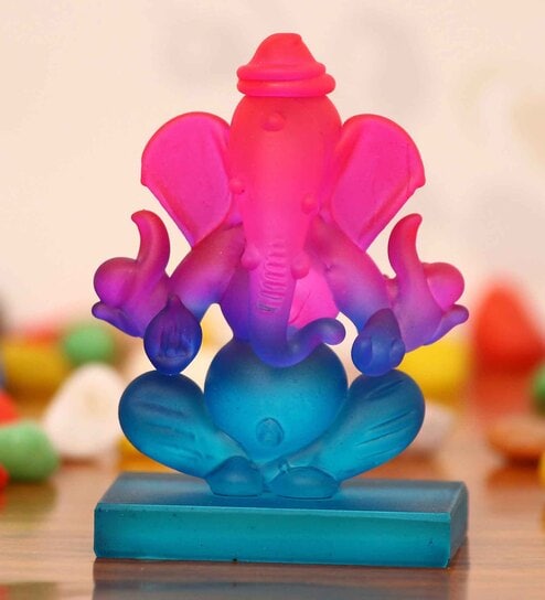 Lord Ganesha Blue Crystal Idol