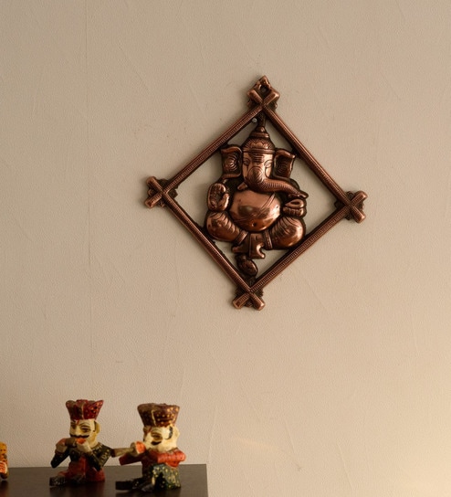 Lord Ganesha Brown Metal Idol