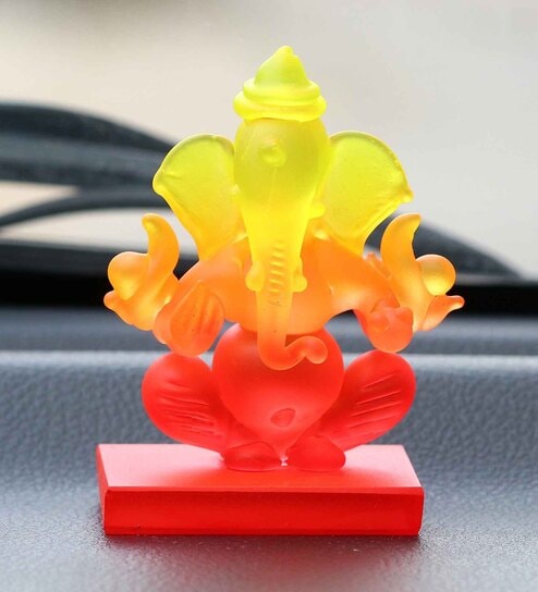 Lord Ganesha Yellow Crystal Idol