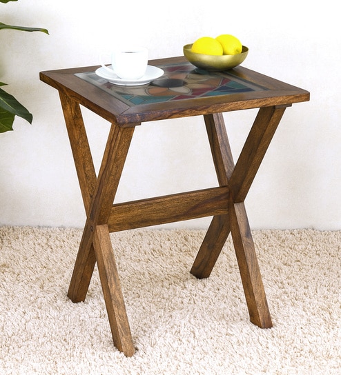 Los Angeles Sheesham Wood 2 Seater Cafe Table in Provincial Teak Finish