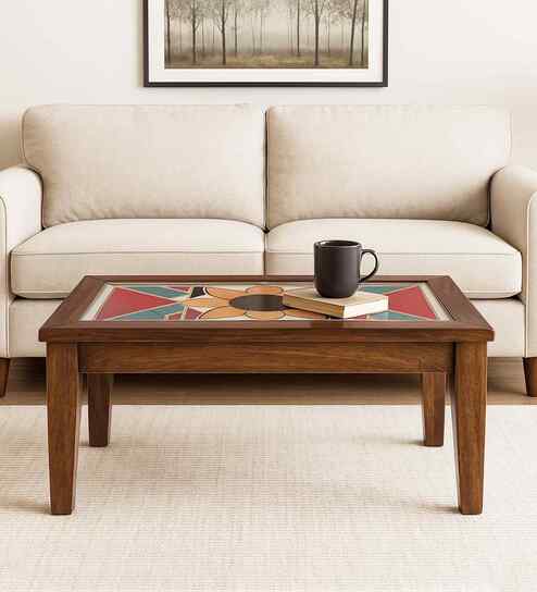 Los Angeles Sheesham Wood Coffee Table In Provincial Teak Finish