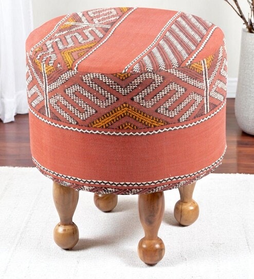 Louisville Ottoman In Red Colour