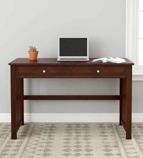 Louisville Writing Table In Dark Walnut Finish