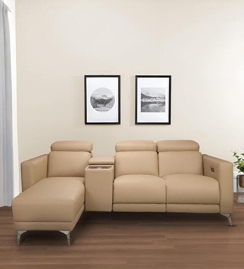 Loures Premium Two Seater Recliner with Lounger in Cream Clour