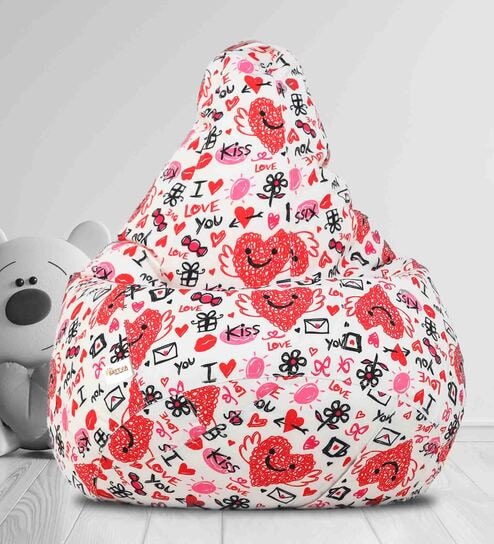 Love You Classic Xxl Bean Bag With Beans In Multi Colour