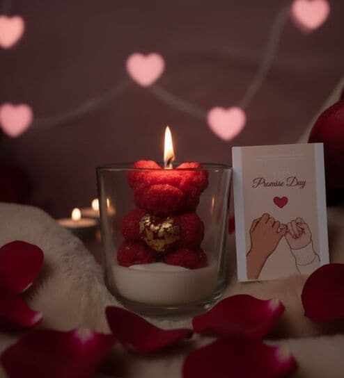 Love Bug Teddy Candle And Card Gift Set