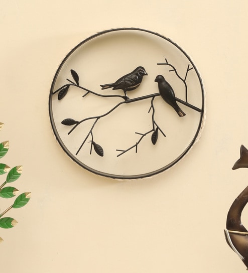 Bird Rattan Iron Multicolour Metal Wall Art-image-30