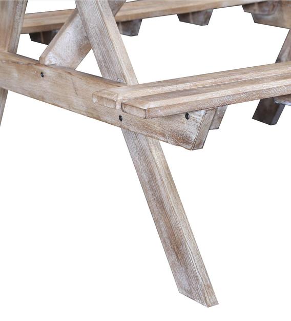 Buy Lomira Solid Wood 4 seater Patio Dining Set in Distress Finish