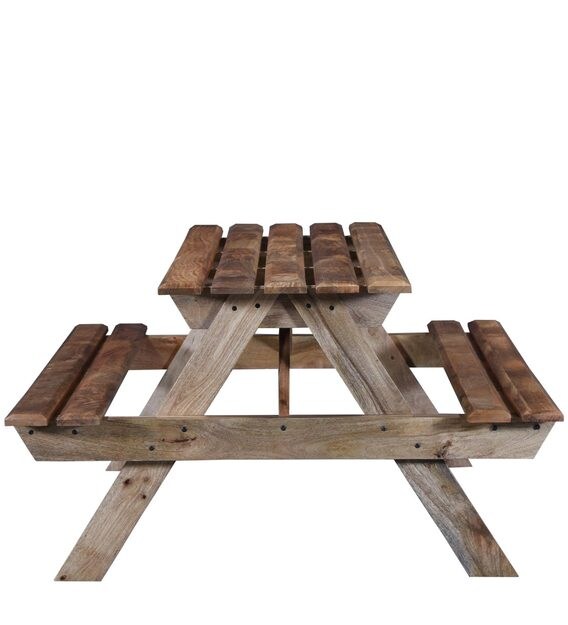 Buy Lomira Solid Wood Patio Table in Natural Mango Wood Finish by Bohemiana Online Patio