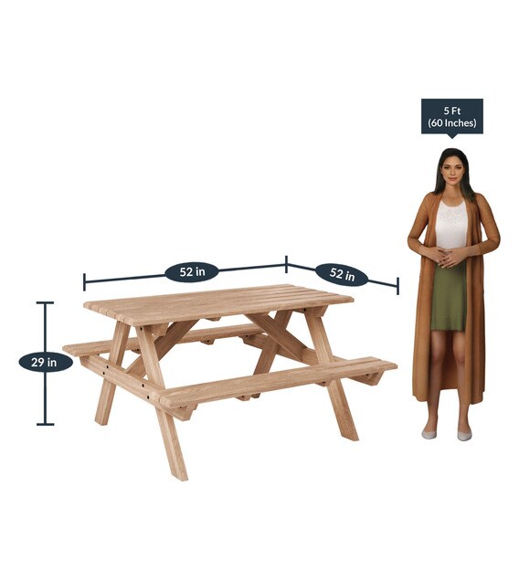 Buy Lomira Solid Wood Patio Table in Natural Mango Wood Finish by Bohemiana Online Patio