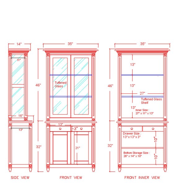 Buy Louis Solid Wood Hutch in Honey Oak Finish Amberville By