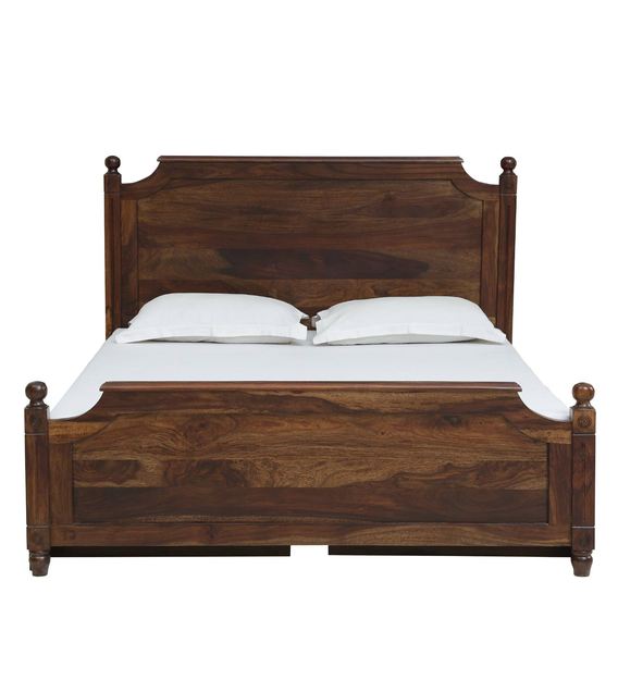 Buy Louis Solid Wood King Size Bed with Storage in Provincial Teak