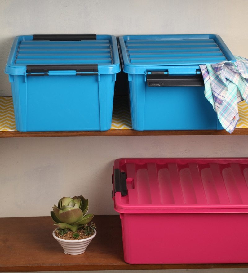 Buy Lock&Lock Inplus Storage Box 15L (Blue) 2Pcs Online Plastic