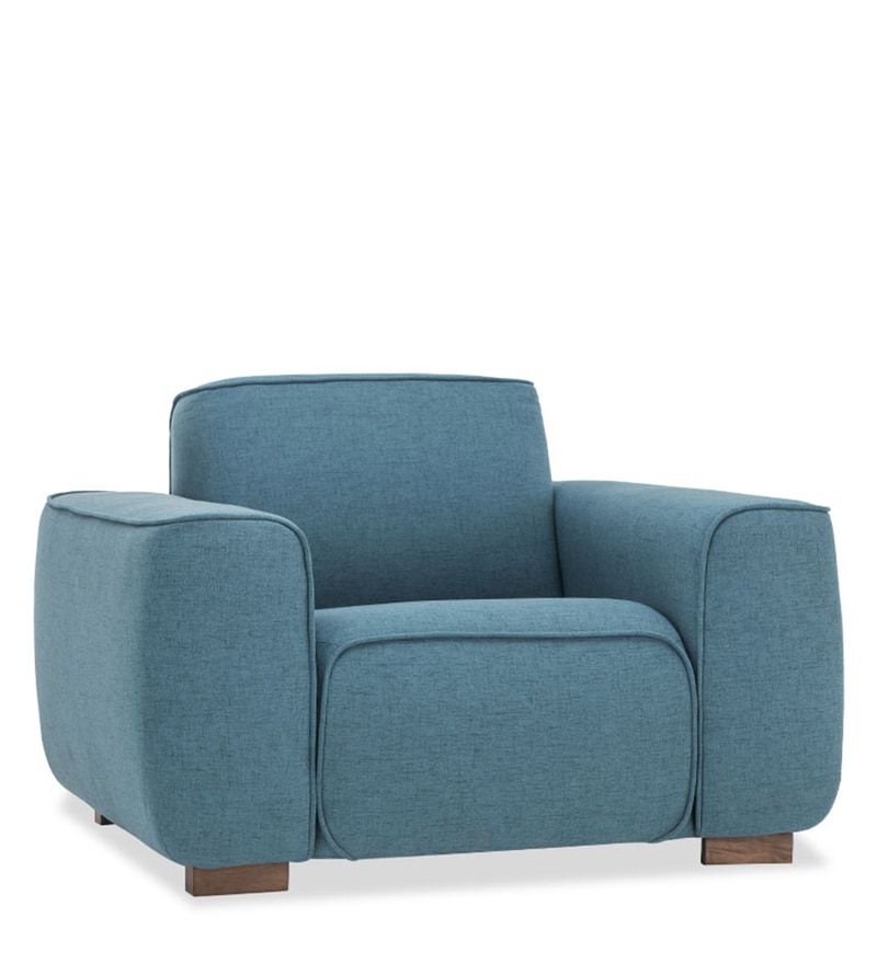 Lorena One Seater Sofa In Blue Colour By Durian