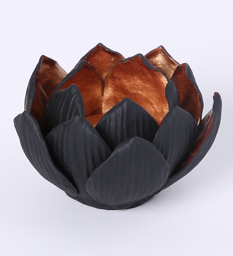 Buy Lotus Ceramic Candle Holder by Aesthetics Online Candle Holders