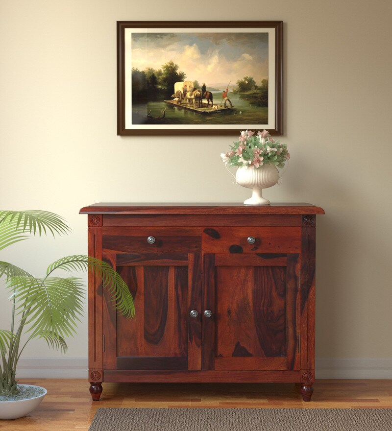 Buy Louis Solid Wood Cabinet In Honey Oak Finish By Amberville