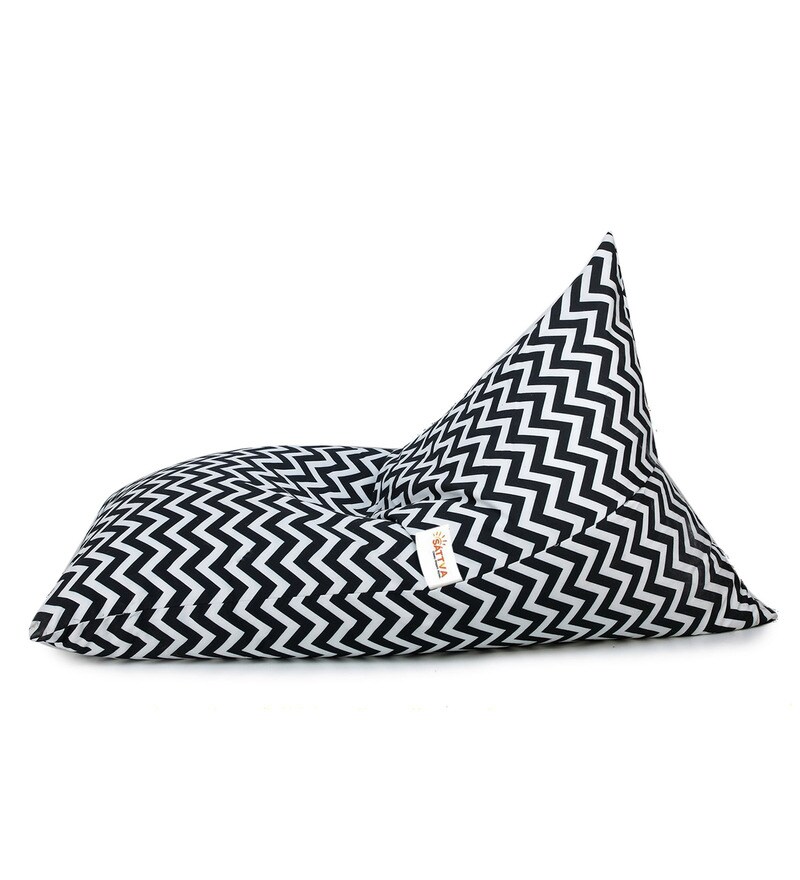 Buy Lounge Pyramid Jumbo Bean Bag with Beans in in Zig Zag Print by