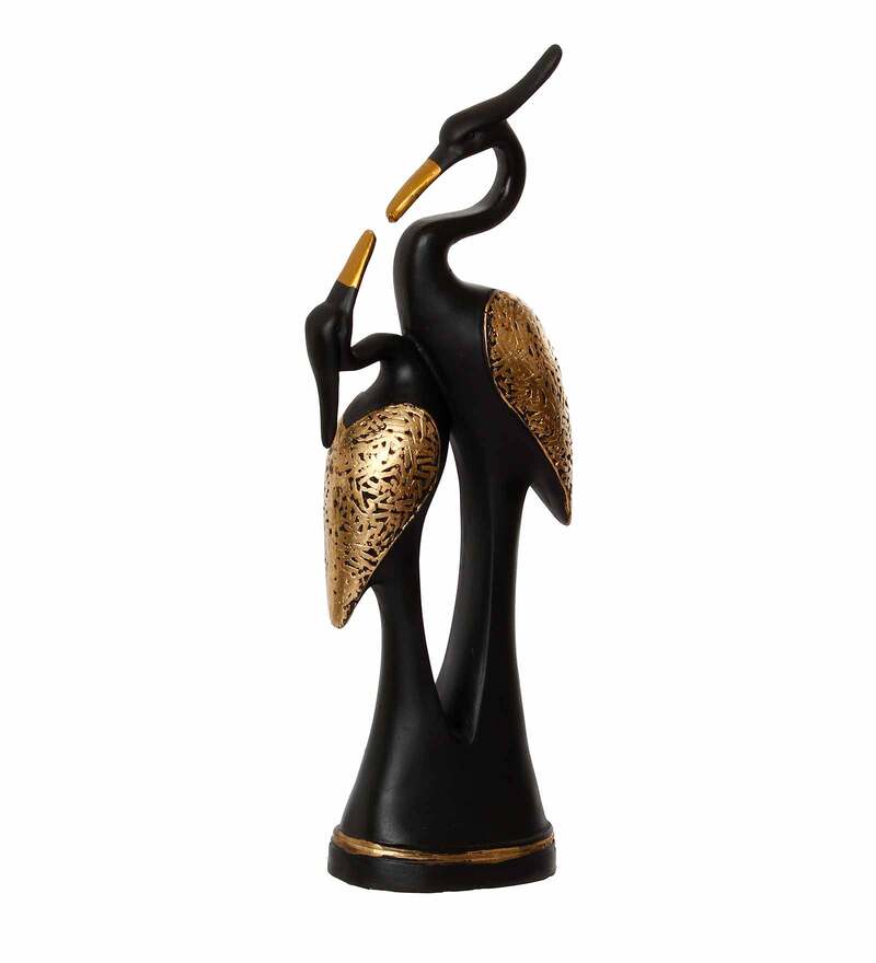 Buy Loving Swan Couple Polyresin Bird Figurine by eCraftIndia Online Bird Figurines Table