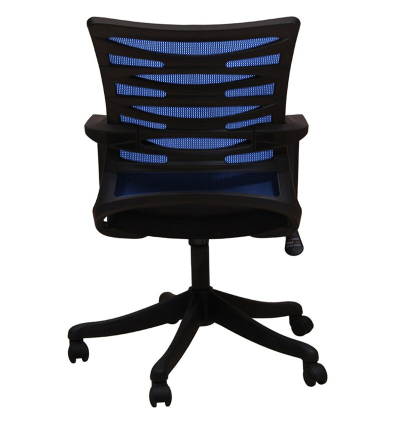 Buy Low Back Ergonomic Chair In In Blue Colour Colour By