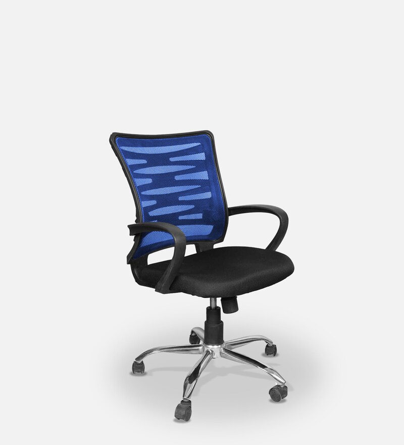 Buy Low Back Ergonomic Chair In In Blue Colour Colour By