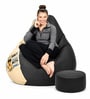 Loaf 3XL 'Duck with me' Printed Filled Bean Bag with Footrest & Cushion