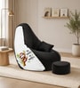 Loaf 3XL 'No Hurry No Worry' Printed Filled Bean Bag with Footrest & Cushion