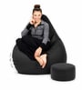 Loaf 3XL 'No Hurry No Worry' Printed Filled Bean Bag with Footrest & Cushion