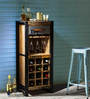 Lobash Iron & Solid Wood Bar Unit in Natural Finish
