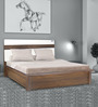 Lodgy Queen Size Bed with Storage in Brown Colour