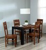 Loft Solid Wood 4 Seater Dining Set in Natural Finish