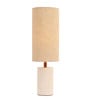 Log Beige Shade Table Lamp With Fabric Base