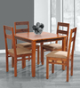 Logan 4 Seater Dining Set In Walnut Finish
