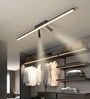 Logan 600mm Linear Ceiling Light Black Body with Dual Spot Warm White LED 16W + 2 3W Modern Living Room Light
