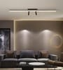 Logan 600mm Linear Ceiling Light Black Body with Dual Spot Warm White LED 16W + 2 3W Modern Living Room Light
