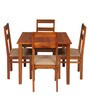 Logan 4 Seater Dining Set In Walnut Finish