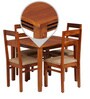 Logan 4 Seater Dining Set In Walnut Finish