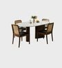 Lok 4 Seater Dining Table Set In Mango Wood Finish