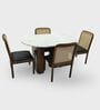 Lok 4 Seater Dining Table Set In Mango Wood Finish