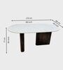 Lok Marble-Top Wooden 6 Seater Dining Table Set In Mango Finish
