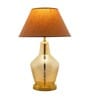 Naples White Cotton Fabric Shade Night Lamp With Metal & Glass Base