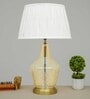 Milan Black Cotton Fabric Shade Night Lamp With Metal & Glass Base