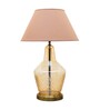 Naples White Cotton Fabric Shade Night Lamp With Metal & Glass Base