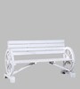 Spann Solid Wood Settee in White Colour