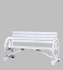 Spann Solid Wood Settee in White Colour