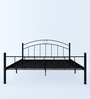 Lona King Size Metallic Bed in Black Colour