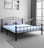 Lona King Size Metallic Bed in Black Colour